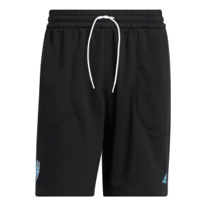 Men's adidas Don Dream Short Solid Color Logo Printing Drawstring Lacing Straight Shorts Black HG4420