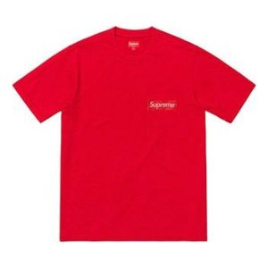Supreme SS19 Mesh Stripe Pocket Tee Red Short Sleeve Unisex SUP-SS19-638