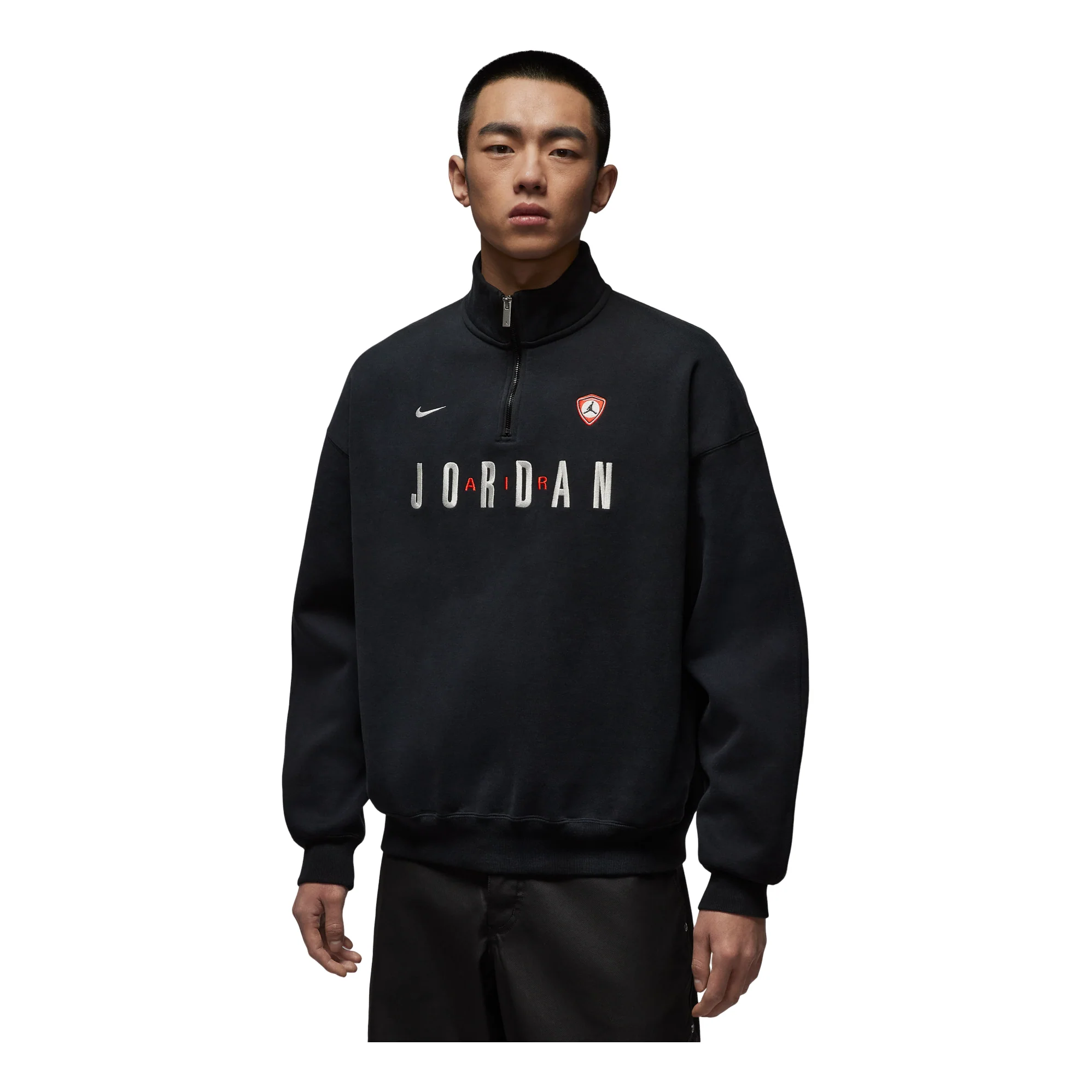 Jordan Flight Graphic Fleece 1/4-Zip Top 'Black Sail' IF1817-010