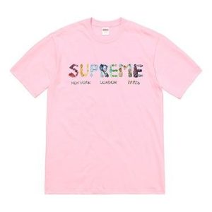Supreme SS18 Rocks Tee Light Pink Logo Tee SUP-SS18-485