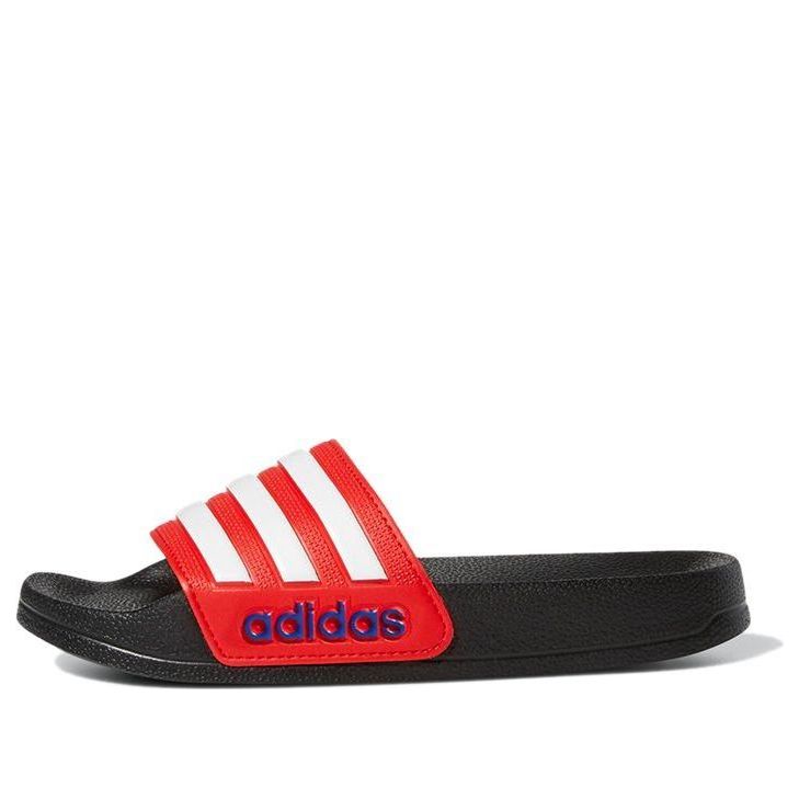(GS) adidas Adilette Shower Slides J 'Black Vivid Red' FY8844