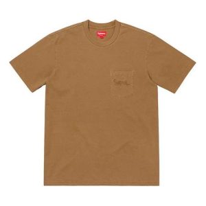 Supreme SS19 Overdyed Pocket Tee Short Sleeve Unisex Brown SUP-SS19-10021