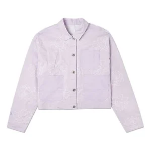 (WMNS) Converse Printing Casual Reversible Short Shirt Jacket Purple 10022421-A01