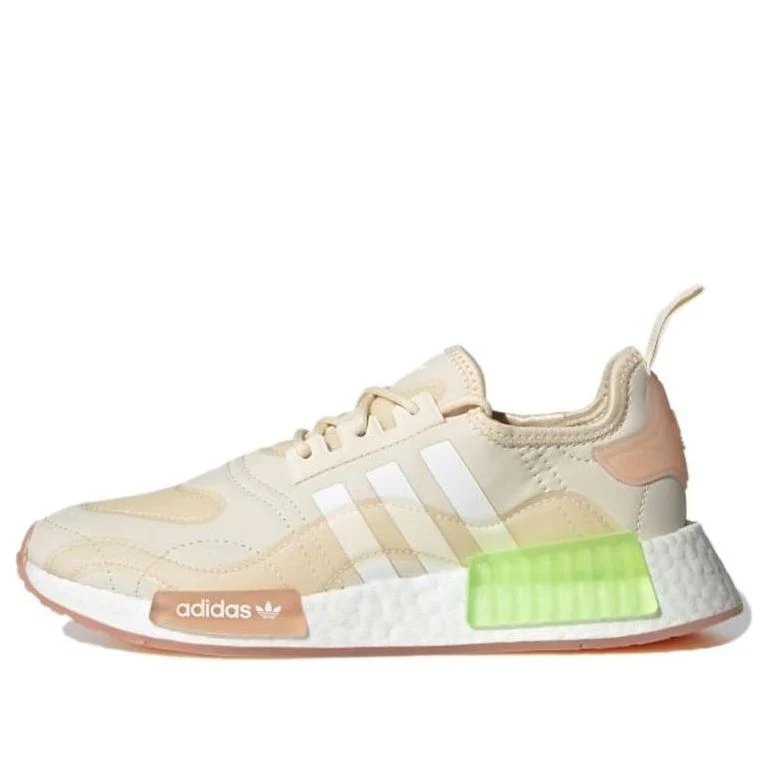 (WMNS) adidas NMD_R1 'Wonder White Signal Green' GZ9281