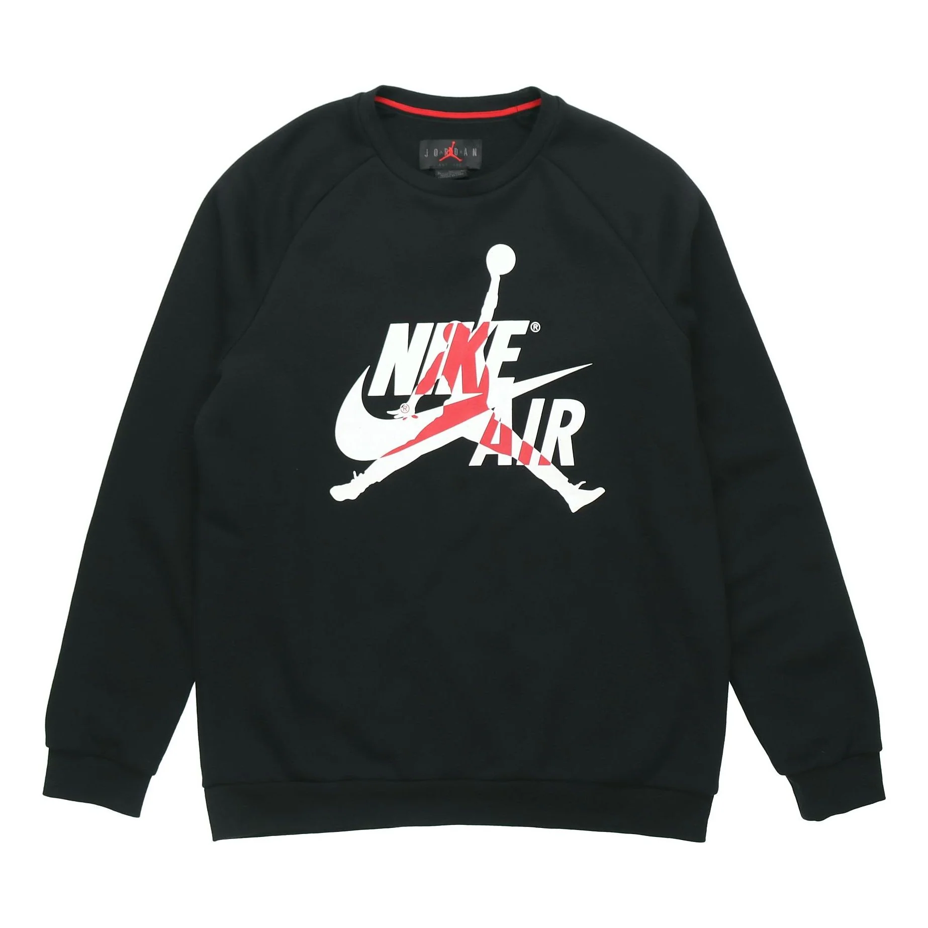 Men's Jordan Air Flying Man Printing Knit Round Neck Pullover Black BV6007-010