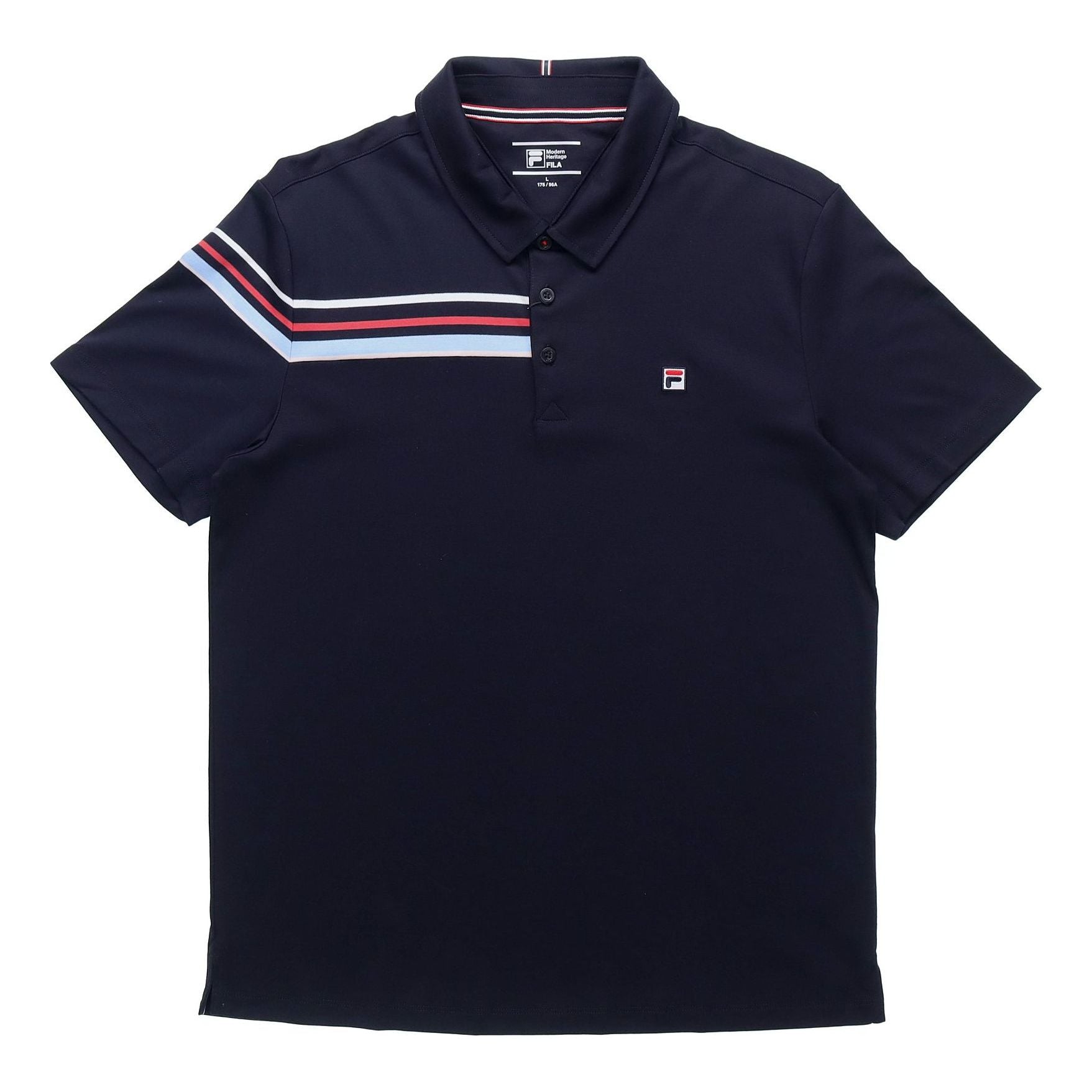 FILA Contrast Colors StripesSport Casual Short Sleeve poloShirt Men s Blue F11M121114F-NV