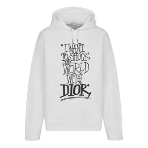 DIOR And Shawn Stussy Alphabet Logo Print Oversized For Men White 033J646A0531-C089