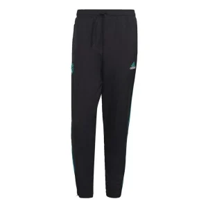 adidas Real Madrid Icons Woven Soccer Pants 'Black Blast Emerald' GR4250