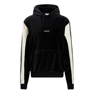 adidas originals Velour Hoody Velvet Contrasting Colors Black H31248