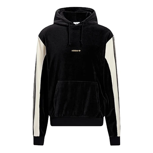 adidas originals Velour Hoody Velvet Contrasting Colors Black H31248