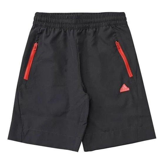 (GS) adidas City Escape Casual Adjustable Woven Shorts 'Dark Grey Red' HR6275