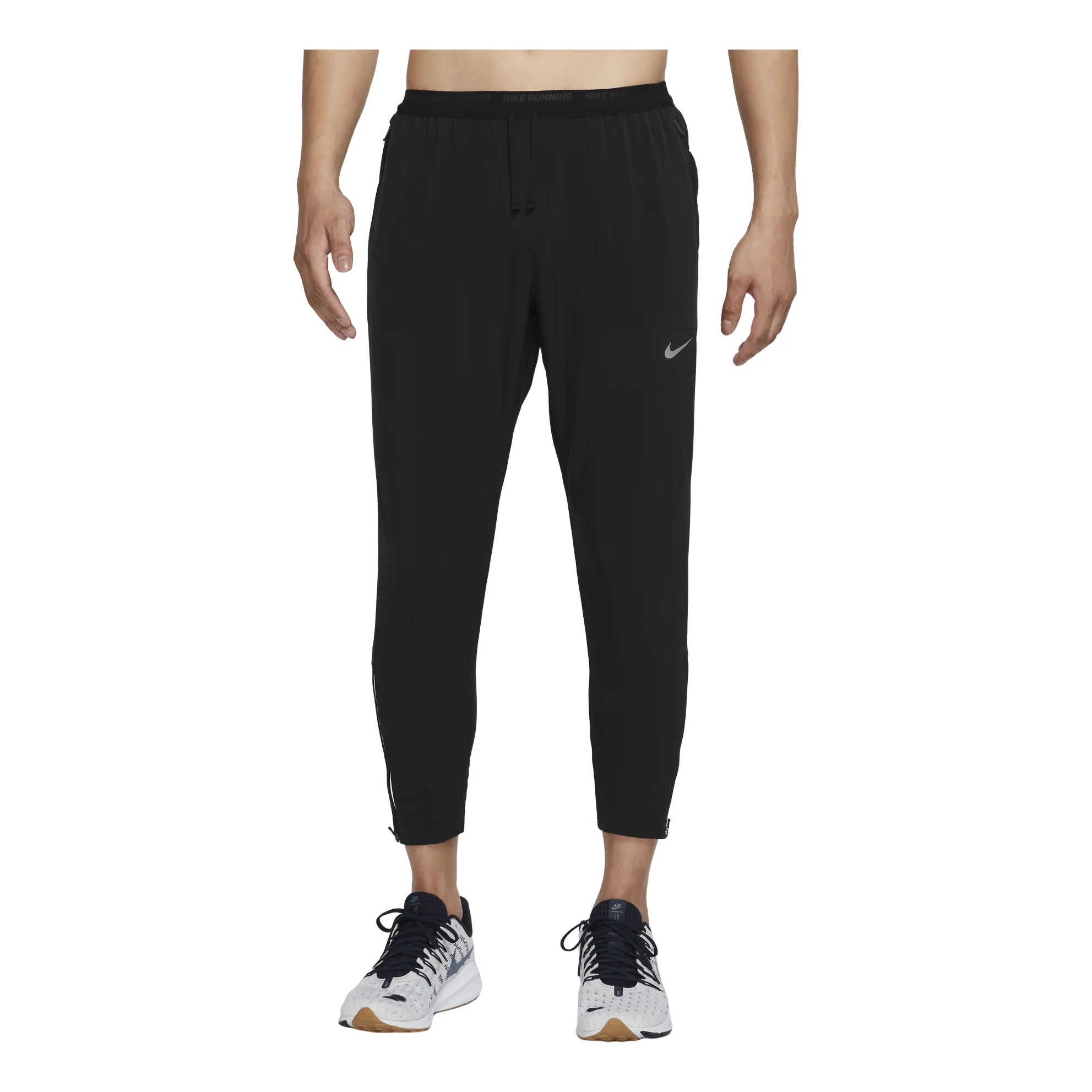 Men's Nike Casual Micro Mark Printing Straight Solid Color Reflective Sports Pants/Trousers/Joggers Autumn Black DQ4746-010