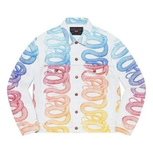 Supreme x HYSTERIC GLAMOUR Snake Denim Trucker Jacket 'White Blue Pink Yellow' SUP-SS21-534