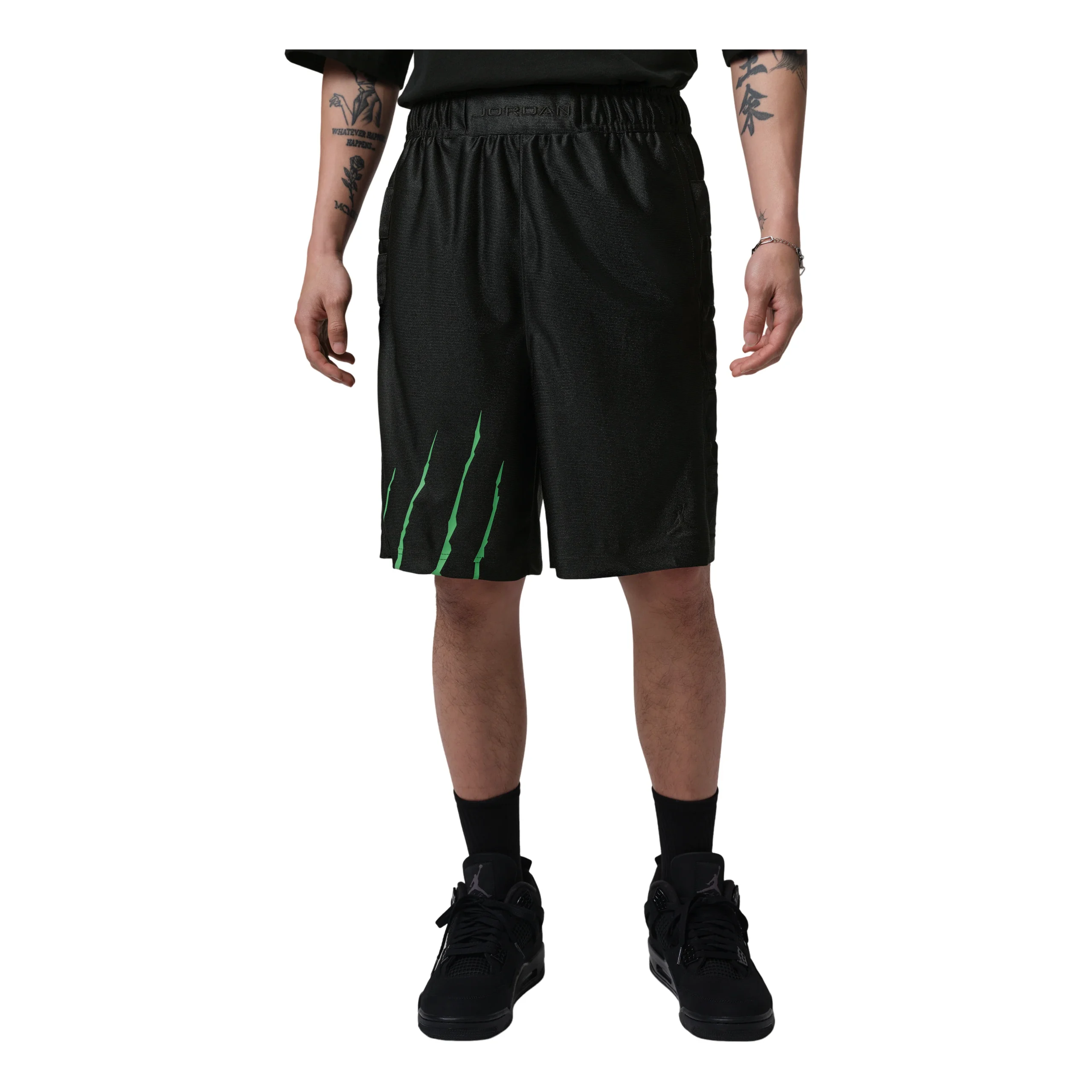Jordan Brooklyn Cat Scratch Shorts 'Black Scream Green' IQ2157-010