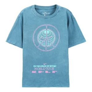 Nike Sportswear World Tour Casual Sports Round Neck Pullover Short Sleeve Gray Green Graygreen CW0407-058