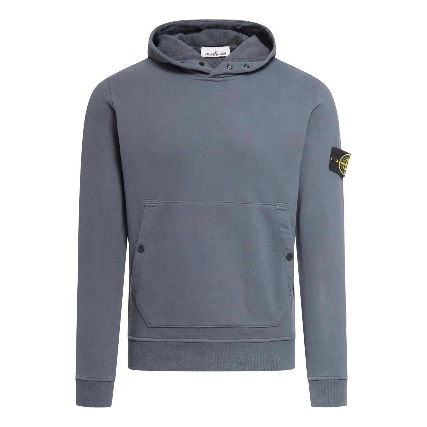 STONE ISLAND Logo Patch Ribbed Hoodie 'Grey' 791561720-V0062