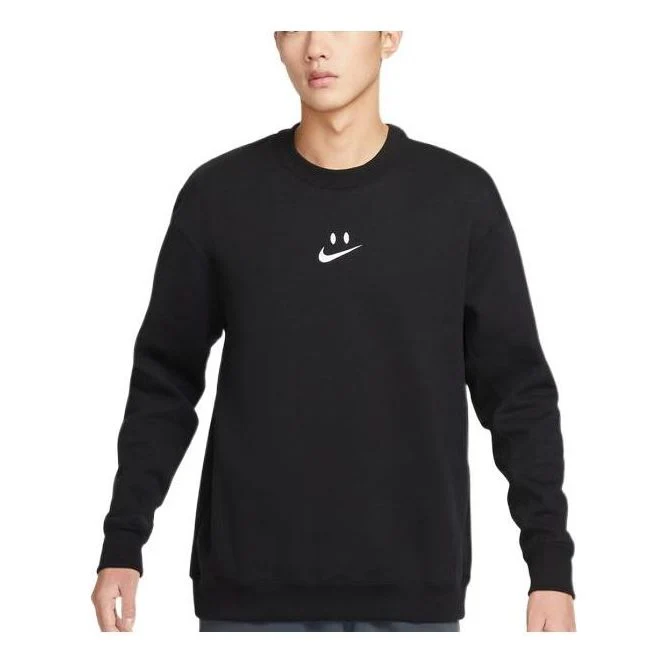 Nike swoosh smile sweatshirt 'Black' FB8969-010