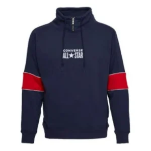 Converse Chuck Taylor All Star Funnel Neck Quarter Zip Crew Sweatshirt Asia Sizing 'Navy' 10018299-A01