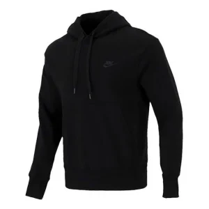 Men's Nike Sportswear French Terry Embroidered Logo Solid Color Black DA0024-010