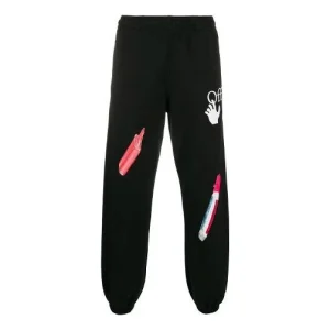 Off-White Pascal Pill Applique Sports Pants Men's Black OMCH030F20FLE0021001