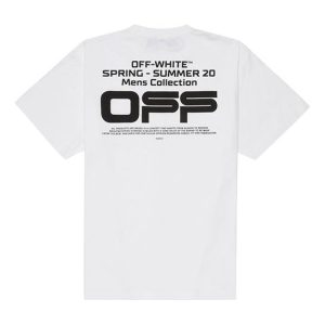 Off-White SS20 Wavy Line White Short Sleeve Oversize OMAA038R201850040110