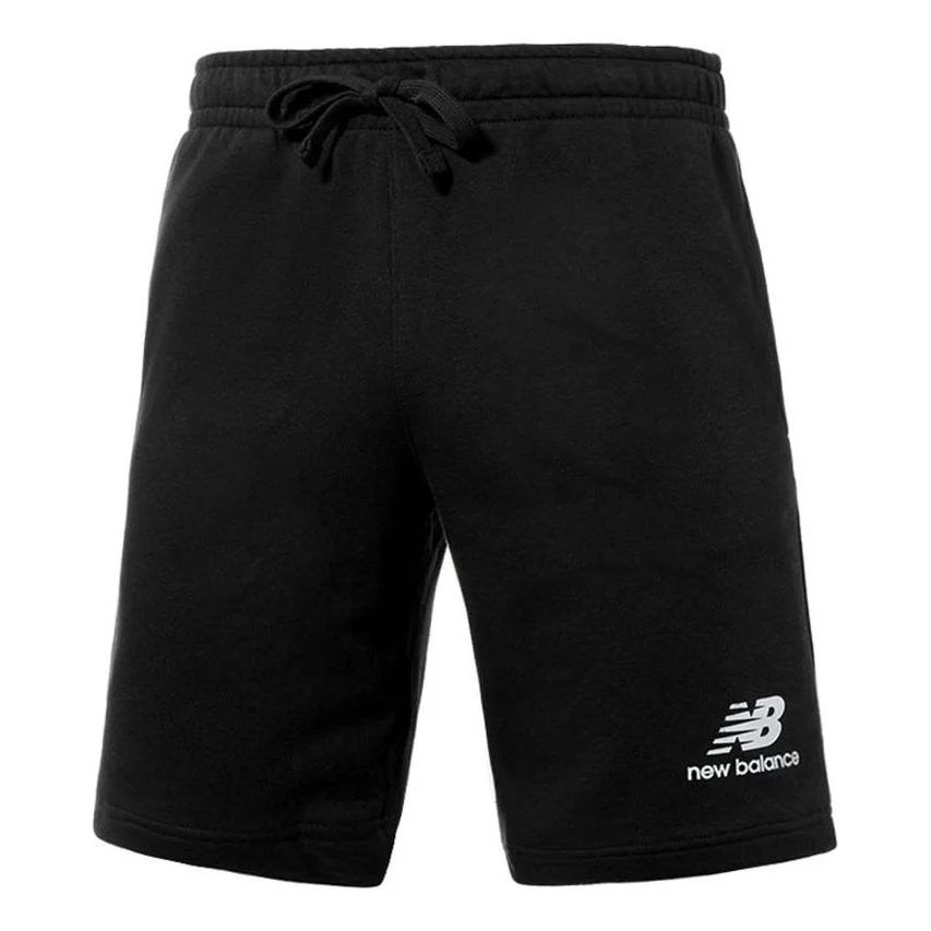 New Balance Essentials Stacked Logo French Terry Short Asia Sizing 'Black' MS31540-BK