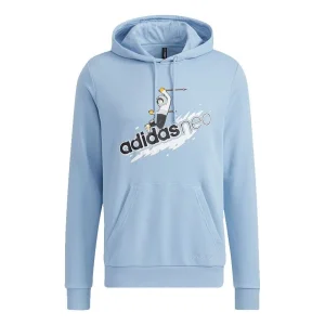 Men's adidas neo Wp Sh1 Logo Printing Sports Sky Blue HG9016