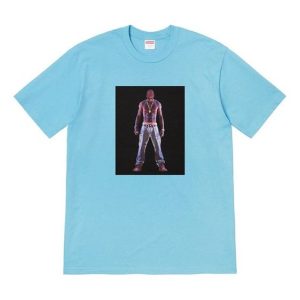 Supreme SS20 Week 1 Tupac Hologram Tee Virtual Characters Short Sleeve Unisex Blue SUP-SS20-268