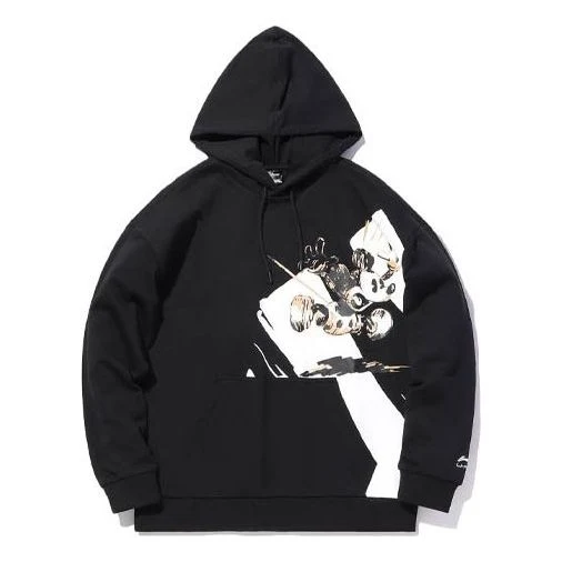 Li-Ning x Disney Loose Casual Hoodie 'Black White' AWDQ595-1