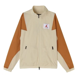 Air Jordan Flight Stitched Casual Sports Collar Jacket For Men Wheat CV3151-275