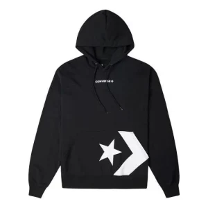 (WMNS) Converse Star Chevron Pocket Hoodie Asia Sizing 'Black' 10023083-A01