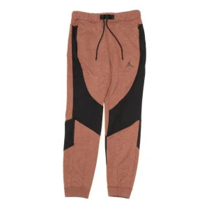 Men's Air Jordan Stripe Printing Logo Lacing Bundle Feet Sports Pants/Trousers/Joggers Brown DQ7320-231