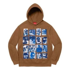 Supreme Collage Grid Hooded Sweatshirt 'Brown Blue' SUP-FW21-232
