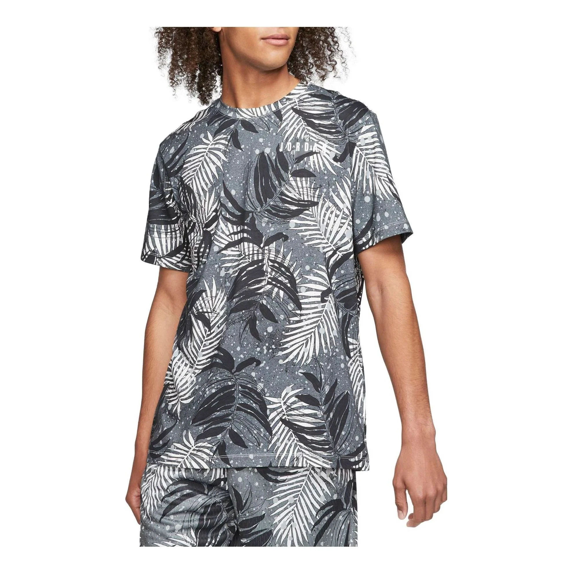 Air Jordan Poolside Printed T-Shirt 'Grey Black' CQ2062-010