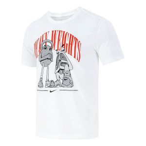 Men's Nike Cartoon Printing Sports Round Neck Short Sleeve White T-Shirt DD6907-100