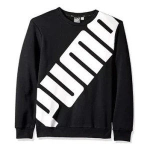 PUMA logo Printed Sports Pullover Fleece Black 855069-01