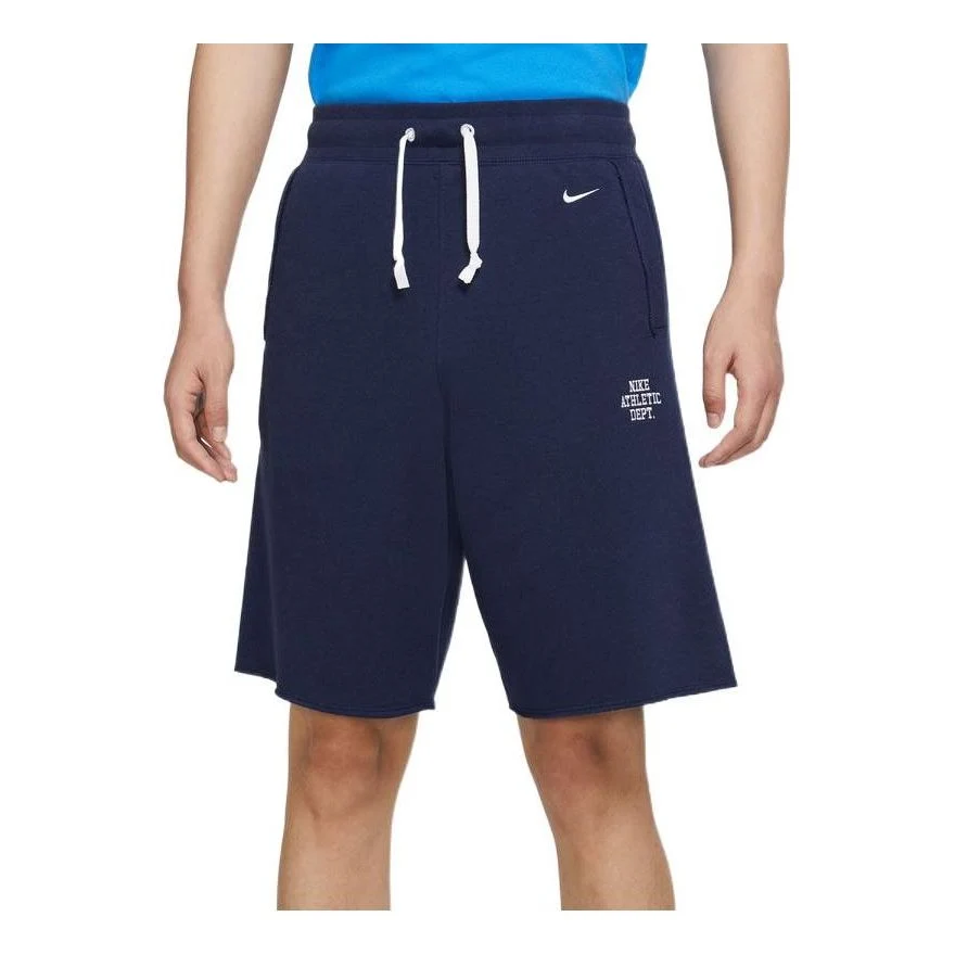 Men's Nike Logo Printing Casual Loose Shorts Navy Blue FD0307-410