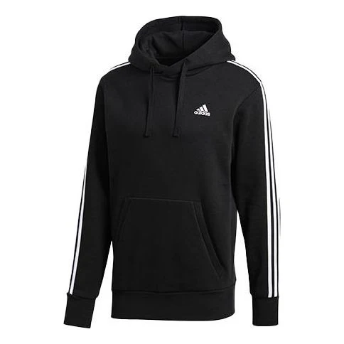 adidas Fleece Lined Stay Warm hooded Drawstring Pullover Black BR3588