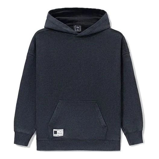 Li-Ning Sports Series Solid Color Loose Hoodie 'Black' AWDS067-8