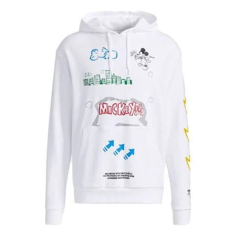 adidas originals Fangtastic Series Disney Mickey Printing Pullover White H09182