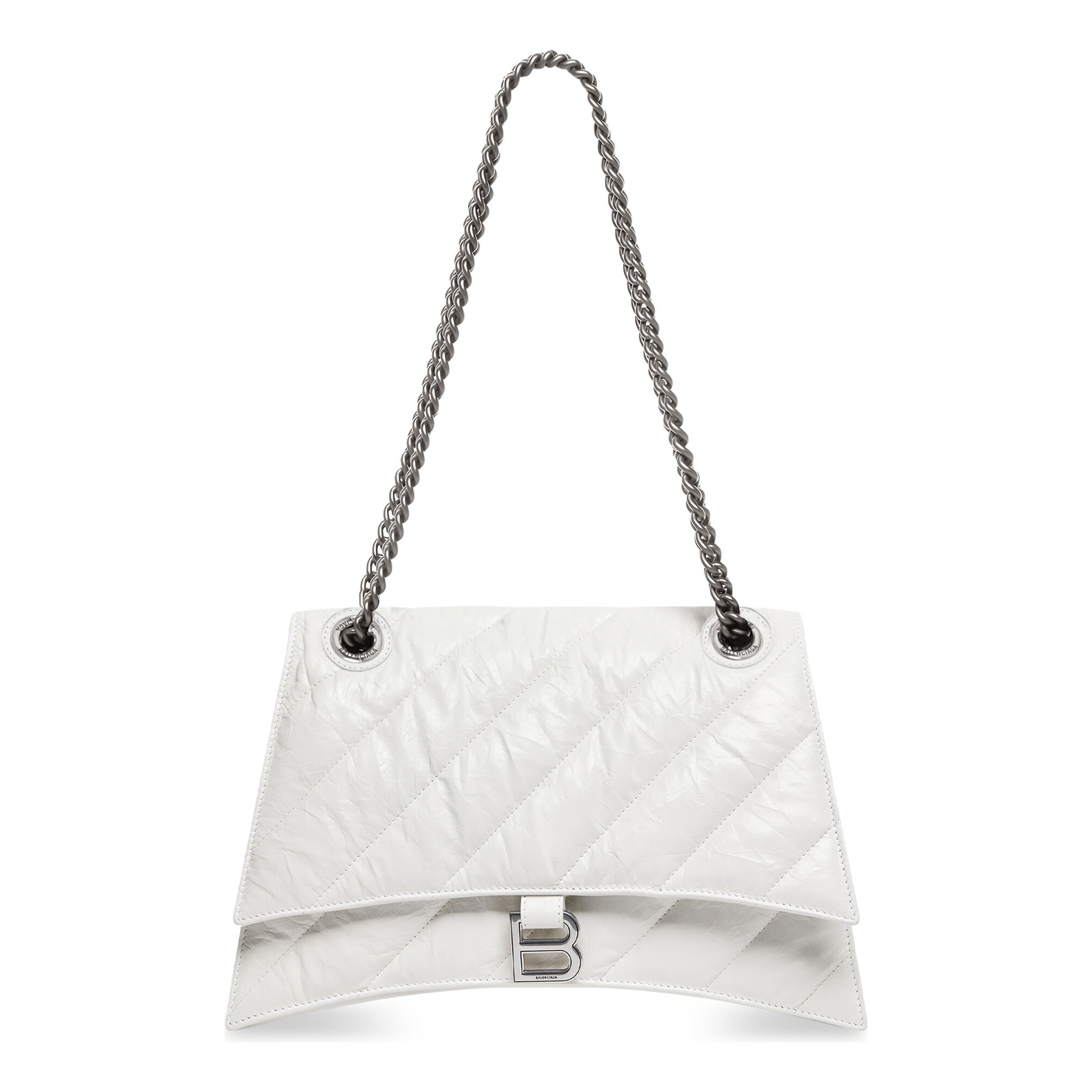 (WMNS) Balenciaga Crush Medium Chain Bag Quilted 'Optic White' 716393210J09001