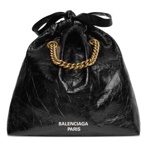 (WMNS) Balenciaga Crush Small Tote Bag 'Black' 742942210IT1000