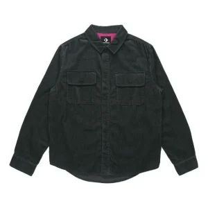 Men's Converse Sports Cargo corduroy Shirt Jacket Black 10019954-A01