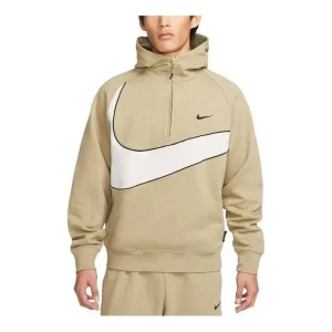 Nike Sportswear Big Swoosh Half Zip Hoodie (Asia Sizing) 'Nautral Olive Light Bone' DX0567-276