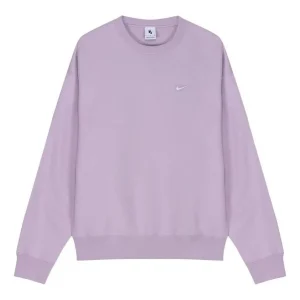 Men's Nike Embroidered Logo Solid Color Round Neck Long Sleeves Purple CV0554-530