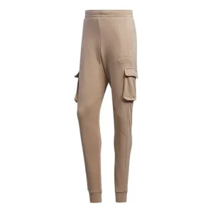 adidas originals Embossed Pant Cargo Pocket Bundle Feet Casual Sports Pants Khaki Brown GT7286