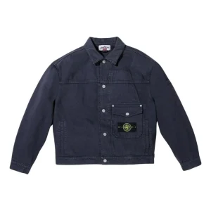 Supreme x STONE ISLAND FW23 Week10 Denim Trucker Jacket Logo 'Black' SUP-FW23-170
