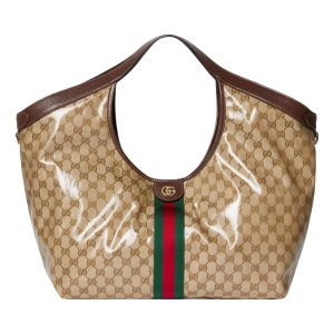 (WMNS) Gucci Giglio Large Tote Bag 'Sand Dark Brown' 853971-FAF1L-9653