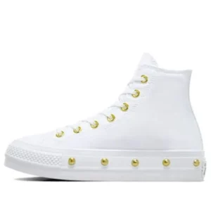 (WMNS) Converse Chuck Taylor All Star Studded Lift Platform 'White Gold' A06787C