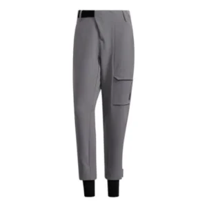 Men's adidas Solid Color Logo Printing Elastic Waistband Sports Pants/Trousers/Joggers Gray H13844